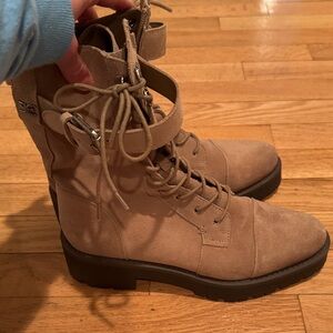 Women’s Suede combat Boots in Tan (Sam Edelman)